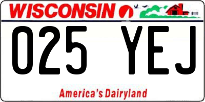 WI license plate 025YEJ