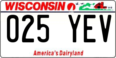WI license plate 025YEV