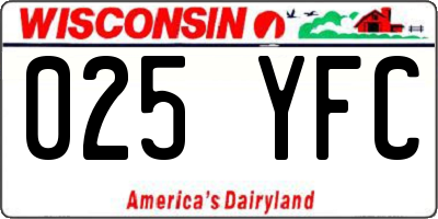 WI license plate 025YFC