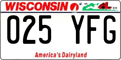 WI license plate 025YFG