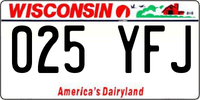 WI license plate 025YFJ
