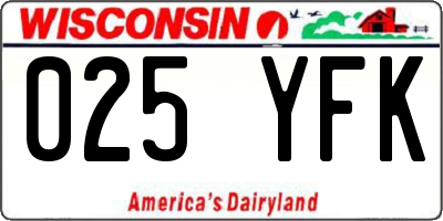 WI license plate 025YFK