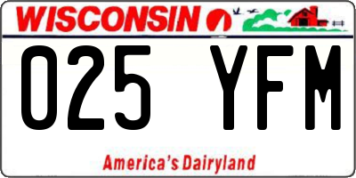 WI license plate 025YFM