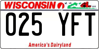 WI license plate 025YFT