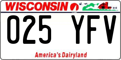 WI license plate 025YFV