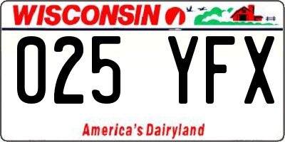 WI license plate 025YFX