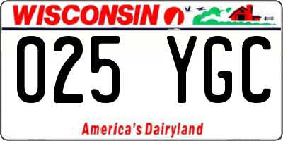 WI license plate 025YGC