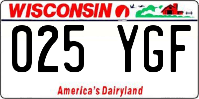 WI license plate 025YGF