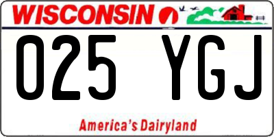 WI license plate 025YGJ