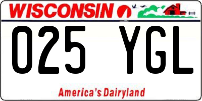 WI license plate 025YGL