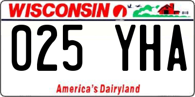 WI license plate 025YHA