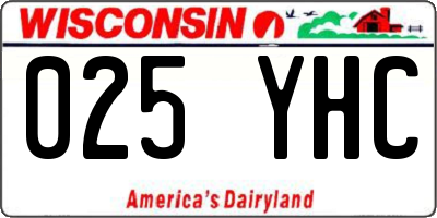 WI license plate 025YHC