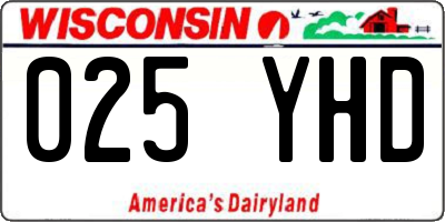 WI license plate 025YHD