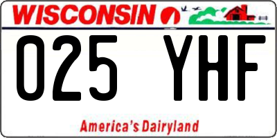 WI license plate 025YHF