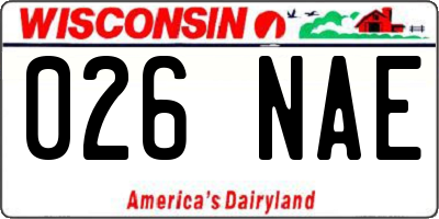 WI license plate 026NAE