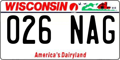 WI license plate 026NAG