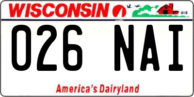 WI license plate 026NAI