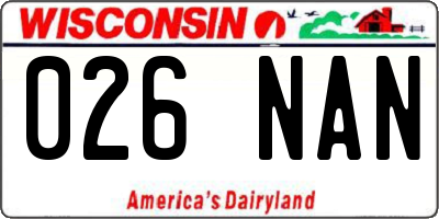 WI license plate 026NAN
