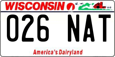 WI license plate 026NAT