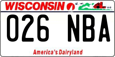 WI license plate 026NBA