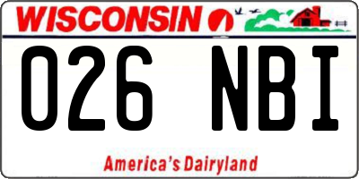 WI license plate 026NBI