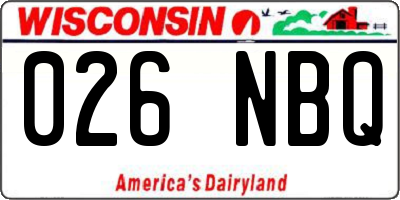 WI license plate 026NBQ