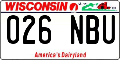 WI license plate 026NBU