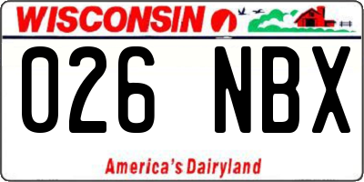 WI license plate 026NBX