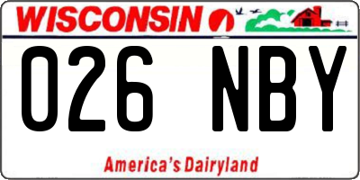 WI license plate 026NBY