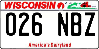 WI license plate 026NBZ