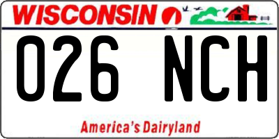 WI license plate 026NCH