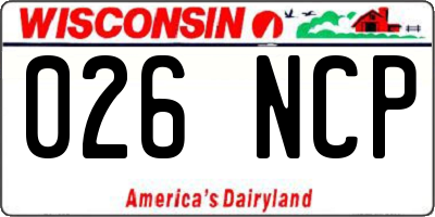 WI license plate 026NCP