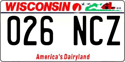 WI license plate 026NCZ