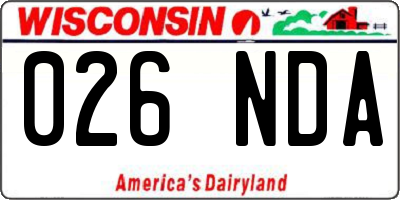 WI license plate 026NDA