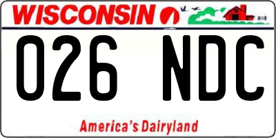 WI license plate 026NDC