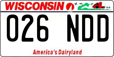 WI license plate 026NDD