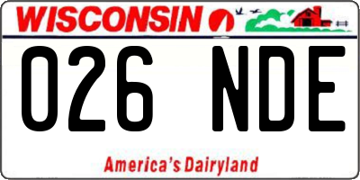 WI license plate 026NDE