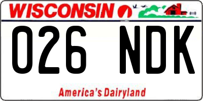 WI license plate 026NDK