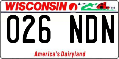 WI license plate 026NDN