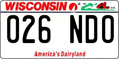WI license plate 026NDO