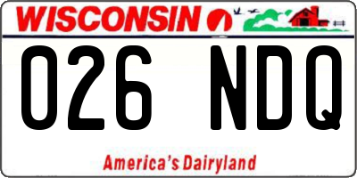 WI license plate 026NDQ
