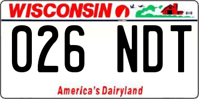 WI license plate 026NDT