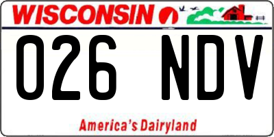 WI license plate 026NDV