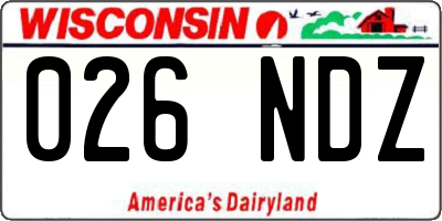 WI license plate 026NDZ