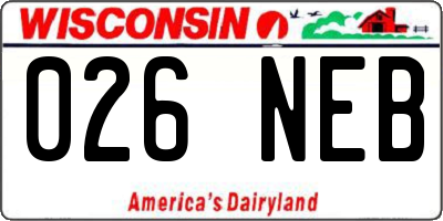 WI license plate 026NEB