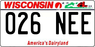 WI license plate 026NEE
