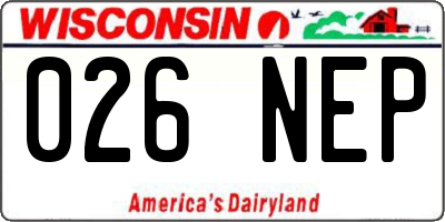 WI license plate 026NEP