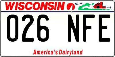WI license plate 026NFE