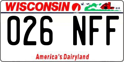 WI license plate 026NFF