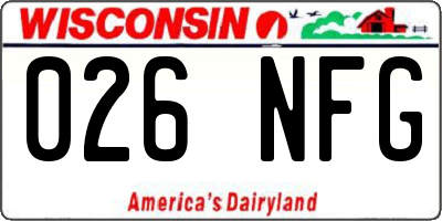 WI license plate 026NFG